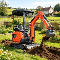 Mini-excavatrice compacte de 1,6 tonne, excavatrice sur chenilles avec système hydraulique CE Euro 5, mini-excavatrice pour l'aménagement paysager, la construction agricole