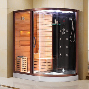 Kabinen-Spa-Sauna-Bad Indoor-Dampfdusche Traditionelle Trockendampfsauna für 2 Personen - Product Image 2
