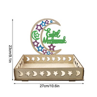 Plateau en bois à assembler soi-même pour l'Aïd Moubarak, décoration Ramadan, Noël, Pâques, ornements de table étoile et lune ajourés