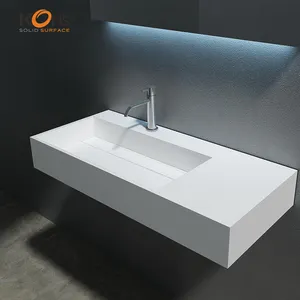 Koris OEM modern design white bathroom sink acrylic solid surface bathroom basin
