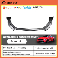 Accessoires de voiture : Lame de pare-chocs avant ABS, séparateurs, autocollants, garnitures et caches d'ailes pour Ford Mustang MK6 2015-2017