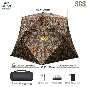 Heavy Duty Hunting Blind with Silent Zipper, 4-Person Capacity, Waterproof Camo Tent for Outdoor Hunting, Bird <strong>Watching</strong> - Product Image 1