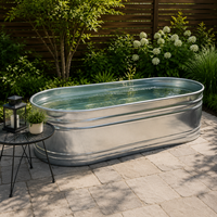 Baignoire ovale galvanisée de 6 pieds, grande cuve métallique pour bain froid, spa et utilisation en extérieur