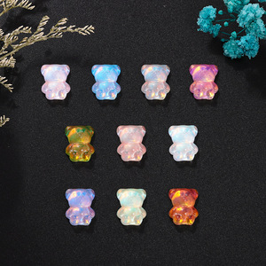 Strass en verre cristal Bobbi Bear 8x10mm à dos plat irisé pour nail art et accessoires de bijouterie DIY - Product Image 1