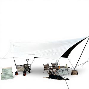 Factory Wholesale YUELANG 440x430cm Four-Season Waterproof UV-resistant <b>Camping</b> Sun Shelter <b>Tarp</b> with Rain Fly and 4 Ropes - Product Image 1