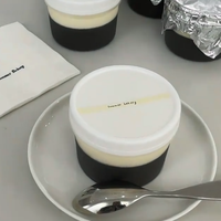 Contenants à glace en PP dépoli avec couvercle à vis 100ml 500ml, gobelets à dessert en plastique de qualité alimentaire, pots à yaourt et pouding, ensembles personnalisés, vente en gros