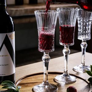 Verres à vin rouge géants en cristal embossé pour décoration de table de mariage, verres à vin vintage en cristal, gobelet vintage - Product Image 3