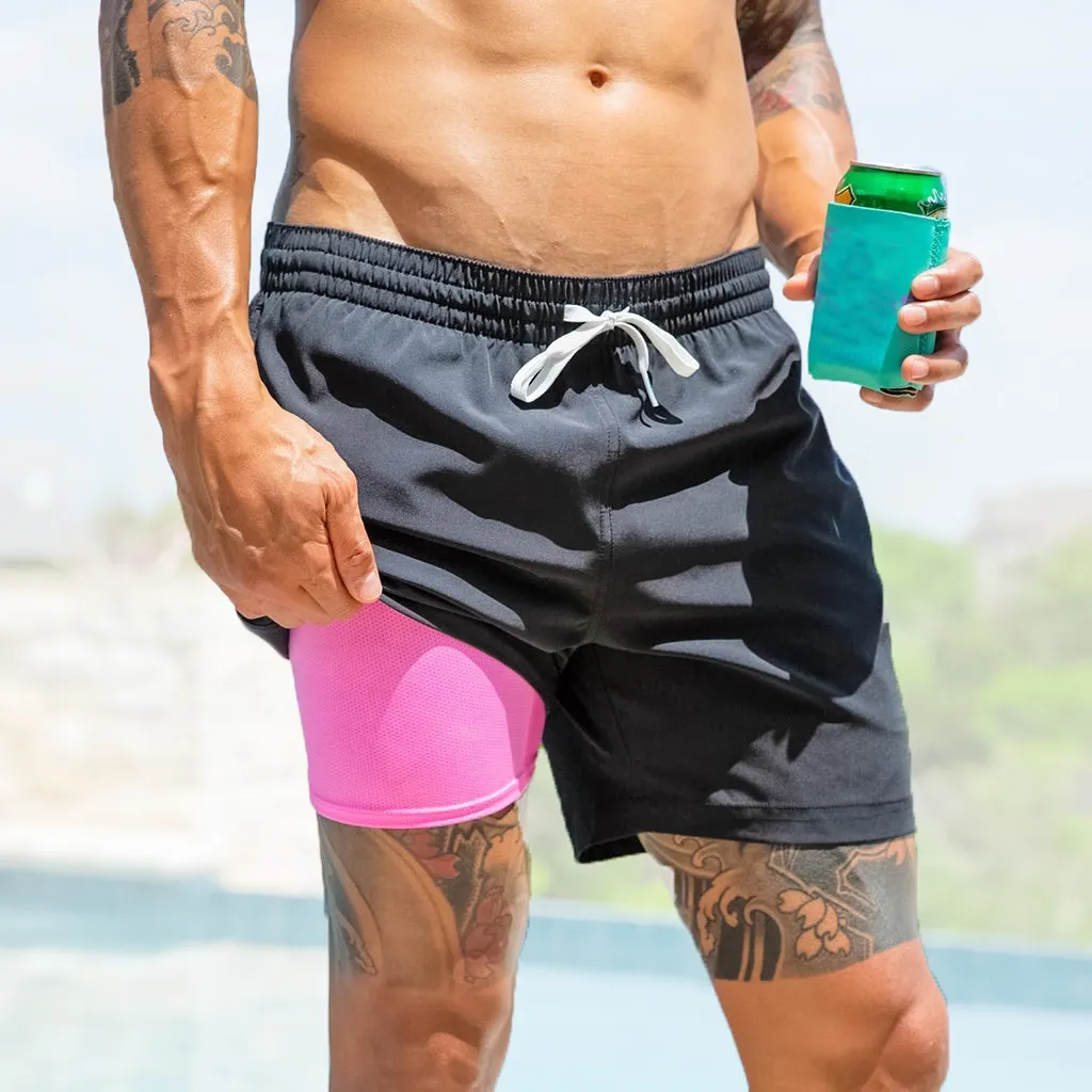 MGOO 4 way stretch Recycled men 5 gym shorts Screen printing 95% Polyester 5%Spandex customized black short for men