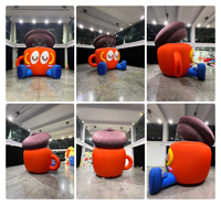 Mascotte géante gonflable en forme de tasse de thé, modèle publicitaire, tasse à café gonflable, bouteille gonflable, mascotte personnalisée