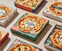 Scatole di Pizza ondulate Kraft marrone resistente per la laminazione lucida da asporto tipo di cartella di spedizione per uso alimentare