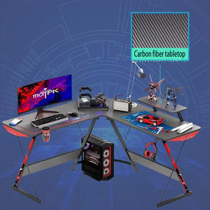 L型カーボンファイバーデスクトップコンピューターデスク、学習机、オフィスコンピューター、ゲームデスク、卸売 - Product Image 2