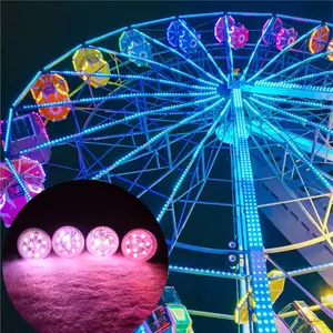 Carnival Luna Park 24V programable RGB cabujón LED carrusel iluminación camaleón ángulo bombilla diversión paseo punto luces