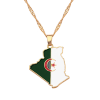 Meilleure vente carte du monde et drapeau national collier de bijoux créatifs vente en gros d'usine alliage pendentif carte du monde collier