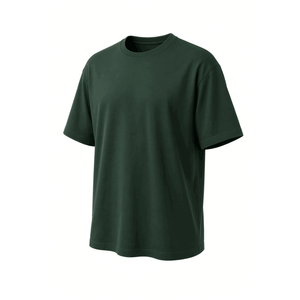Camiseta de Hombre de Algodón Jersey de Manga Corta con Cuello Redondo, Color Sólido, Corte Regular, Informal, Transpirable, Tejido de Punto de 230g, Logotipo Frontal - Product Image 4
