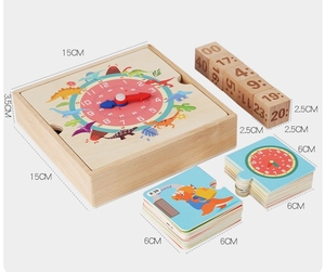 ของเล่นมอนเตสซอรี่ นาฬิกาไม้รูปไดโนเสาร์ ของเล่นเสริมพัฒนาการเด็กก่อนวัยเรียน ฝึกการเรียนรู้เรื่องเวลา ของเล่นช่วยสอน - Product Image 6