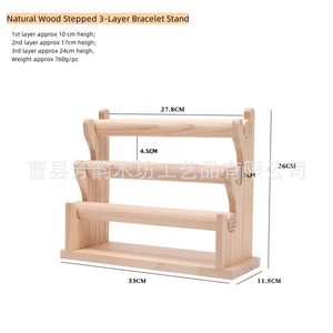 Wooden Tiered Display Rack For Bracelets Necklaces Hair Accessories Jewelry Organizer Multi Layer Storage <b>Stand</b> - Product Image 4