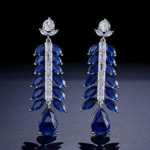 Boucles d'oreilles pendantes en argent sterling RAKOL EP2070 Fashion 2025 avec zircon - Product Image 1