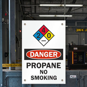 علامة تحذير أمان عالية الوضوح متوافقة مع NFPA ، علامة خطر البروبان ، علامة عدم التدخين - Product Image 6