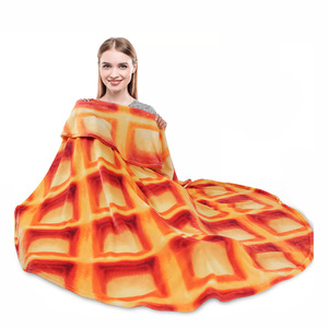 Venta al por mayor mexicano 150cm 180cm un solo lado niños Tortilla franela <span class=keywords><strong>Pizza</strong></span> Manta polar mantas - Product Image 5