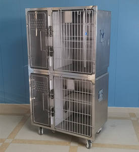 Chine Cage de chien en acier inoxydable moderne luxueuse pour animaux de compagnie hôpital vétérinaire chenil animal plastique bois bouton pression Fabricants - Product Image 5