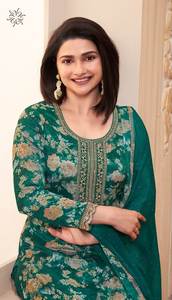 Traje Chinon Salwar Kameez a precio mayorista vestido con traje Dupatta ropa de fiesta de boda India producto a granel - Product Image 3