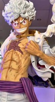 Figura de Anime de One Piece, Dios del Sol Nika, Monkey D. Luffy Gear 5, Estatua con Base de Llama con Luz LED, Modelo Coleccionable, Juguete de Regalo