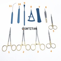 Kit de chirurgie esthétique pour paupières doubles, ciseaux cosmétiques pour les yeux, porte-aiguille, pinces, instruments chirurgicaux ophtalmiques
