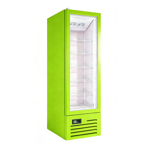 Réfrigérateur à boissons vertical à porte vitrée simple, design couleur macaron, pour supermarché - Product Image 5