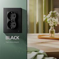 Prise de courant murale modulaire à double prise murale en aluminium durable certifiée CE TUV pour prise européenne avec cadre interchangeable