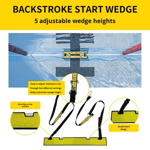 แท่นกระโดดว่ายน้ำแบบ <span class=keywords><strong>Backstroke</strong></span> สำหรับการแข่งขันในสระว่ายน้ำและการฝึกซ้อม  วัสดุ PE/สแตนเลส ดีไซน์สายรัดคู่ - Product Image 3