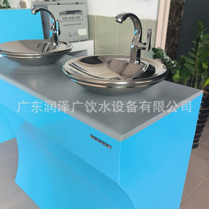 Stainless Steel Outdoor Drinking Fountain Double Basin <b>Filtered</b> Direct Drink Water Dispenser Blue - Product Image 3