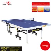 Double Fish 233 Table de tennis de table 25mm Standard pliable et mobile Double Fish Design pour la maison compétitions intérieures 233