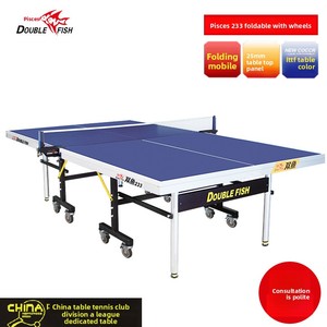 Double Fish <span class=keywords><strong>233</strong></span> Table de tennis de table 25mm Standard pliable et mobile Double Fish Design pour la maison compétitions intérieures <span class=keywords><strong>233</strong></span> - Product Image 2