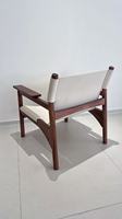 Fauteuil de loisirs éco-responsable de style moderne du milieu du siècle, structure en chêne/frêne massif, rembourrage en mousse, pieds en métal - Fauteuil d'appoint pour salon