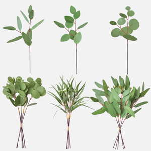 Bouquet de feuilles d'eucalyptus artificielles 30cm-100cm en PVC souple pour décoration de mariage et de maison, moulage par injection, verdure imprimée en 3D - Product Image 1