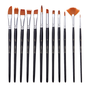 Nuovo arrivo 18 pz pennelli per pittura nera in Nylon per capelli in acrilico acquerello per artisti Set di pennelli in tela - Product Image 6