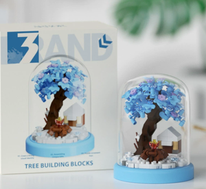 Blocs de construction de maison <span class=keywords><strong>dans</strong></span> <span class=keywords><strong>les</strong></span> <span class=keywords><strong>arbres</strong></span> à fleurs de cerisier |   Mini paysage kawaii <span class=keywords><strong>avec</strong></span> couvercle en verre |   Décoration d'intérieur et cadeaux - Product Image 6