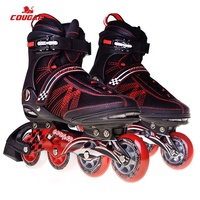 Patins à roulettes en ligne confortables à taille fixe avec empeigne en maille souple pour hommes débutants, hiver/printemps, roulements ABEC-7, châssis en aluminium