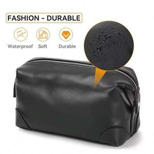 Neceser de Viaje Impermeable de Cuero PU Premium para Hombre, Bolsa Organizadora para Cosméticos y Artículos de Afeitado - Product Image 4