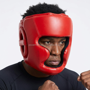 Casque de boxe en cuir PU, respirant, réglable, de protection, pour adultes, unisexe, rouge, bleu, noir - Product Image 2