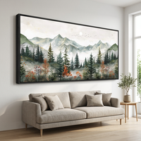 Tableau mural encadré sur toile pour salon, grande décoration murale pour bureau, chambre à coucher, images de forêt et de montagne, peintures modernes