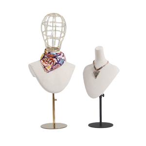 Mode Vintage abstrait <span class=keywords><strong>Mannequin</strong></span> tête affichage pour chapeau écharpe affichage unisexe toile lin tissu couverture fibre de verre <span class=keywords><strong>Mannequin</strong></span> - Product Image 2