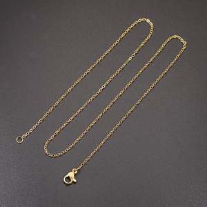 Chaîne à maillons en acier inoxydable plaqué or 18 carats, vente en gros, sans ternissement, sans décoloration, 1 mm/1,5 mm/2 mm, pour femmes, anniversaire - Product Image 2