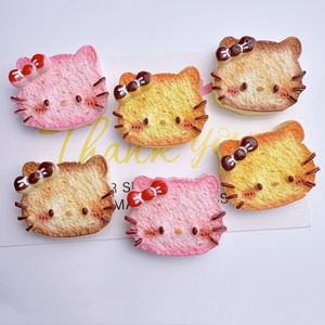 Accessori in Resina a Forma di Cibo Cartoon, Charm 3D Gatto KT Hamburger per Fai-da-Te, Clip per Capelli, Portachiavi, Decorazioni per Scarpe, Custodie per Telefoni e iPad - Product Image 3