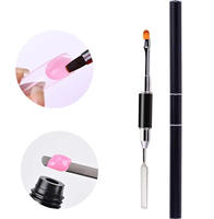 Stylo à ongles en métal à double embout, pinceau de dessin pour extension de gel UV, spatule, outil de manucure