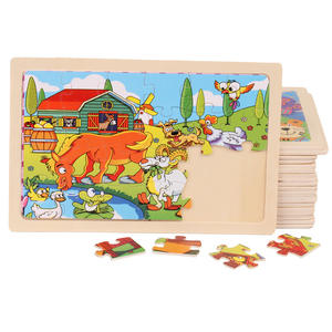Ensemble de puzzles en bois pour enfants Animaux Puzzles en bois colorés pour les tout-petits Apprentissage Puzzles éducatifs Jouet - Product Image 1