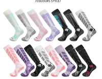 Chaussettes de ski en laine mérinos, chaussettes d'hiver épaisses et rembourrées pour le snowboard, chaussettes antibactériennes respirantes et chaudes pour le ski et le snowboard