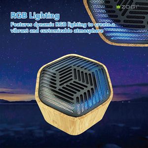 Altavoces Bluetooth Portátiles Inalámbricos RGB <span class=keywords><strong>de</strong></span> 5W con Ranura para Tarjeta TF, Música y Sonido, con Logotipo Personalizado <span class=keywords><strong>de</strong></span> Bambú - Product Image 3