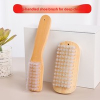 Brosse de nettoyage multifonctionnelle écologique portable en bambou à poils longs en nylon pour chaussures, cuisine et salle de bain, directement de l'usine