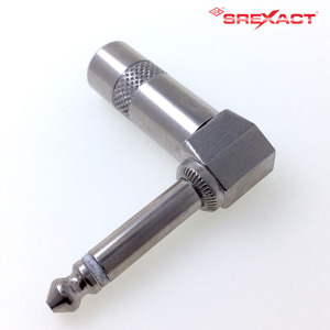 Conector mono de 6,3mm de ángulo recto con punta de latón niquelado para audio y video - Product Image 2